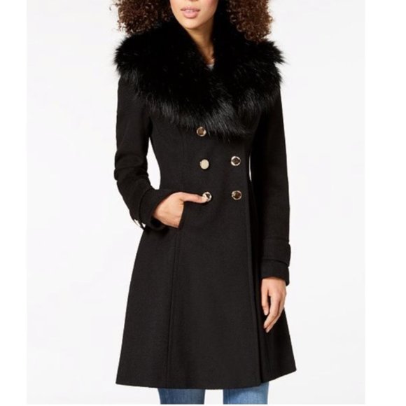 Ivanka Trump Jackets & Blazers - Ivanka Trump Faux Fur Collar Coat